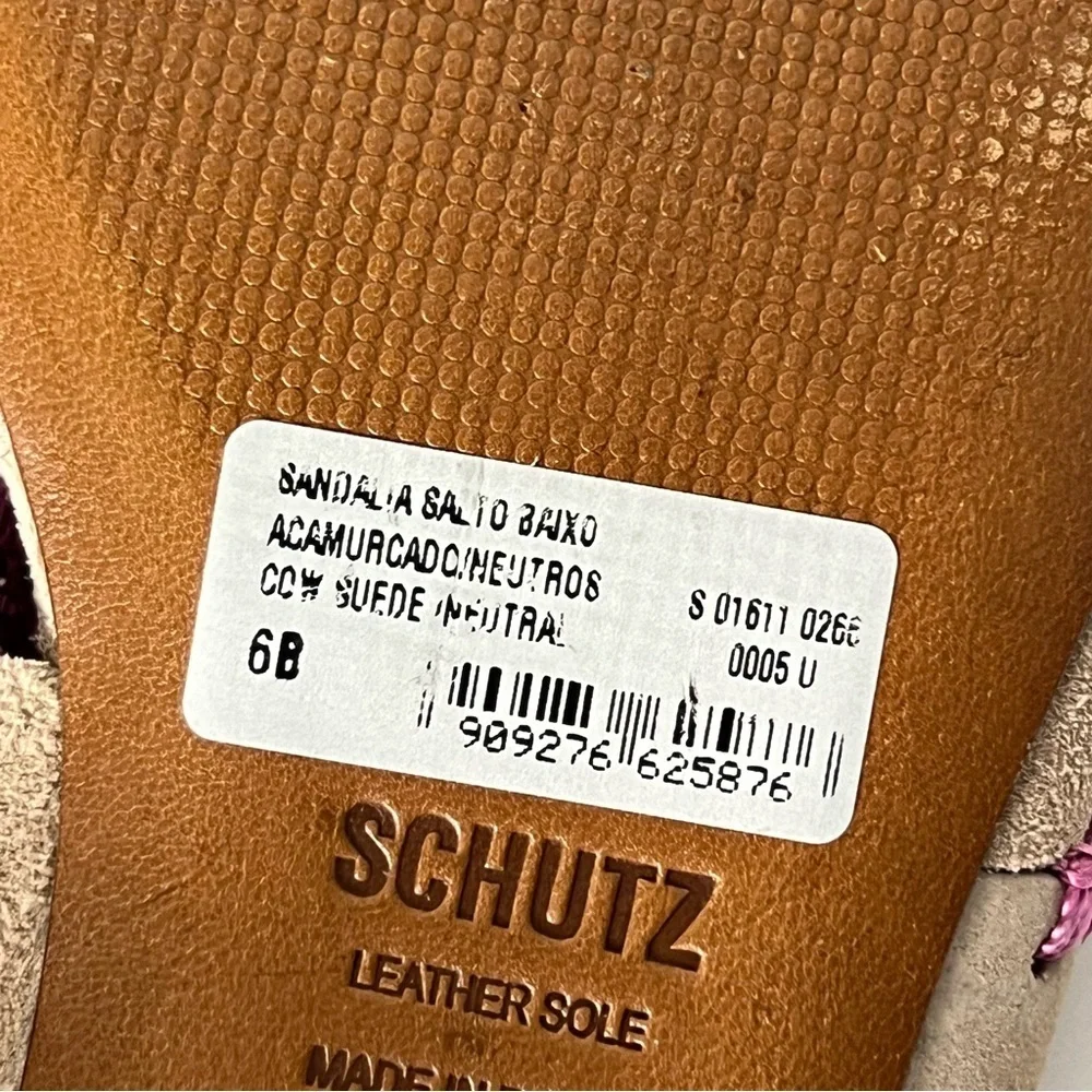 Schutz Willow Light Wood Nude Gladiator Sandals Color Sitched Tie Up Sandal SZ 6 - Picture 8 of 9